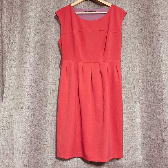 NWT Marc New York Andrew Marc Dress Women‎ 10 Orange Sheath Lined Missing Belt - Picture 1 of 8